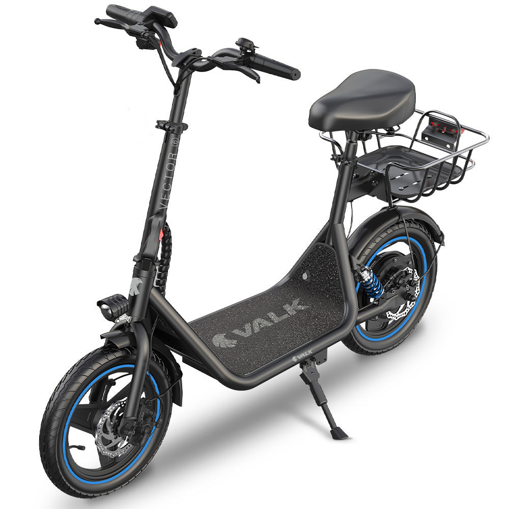 NNEDSZ VALK Electric Scooter with Seat, 30km Range, Disc brakes, 14" Tyres, Motorised eScooter for Adults Teens Commuter