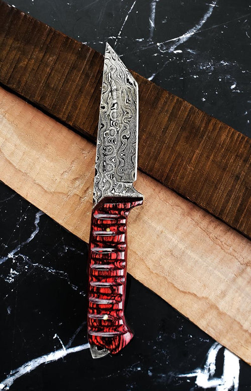 A 2. Titan Diver - Damascus steel/ EDC / cherry wood TD-275